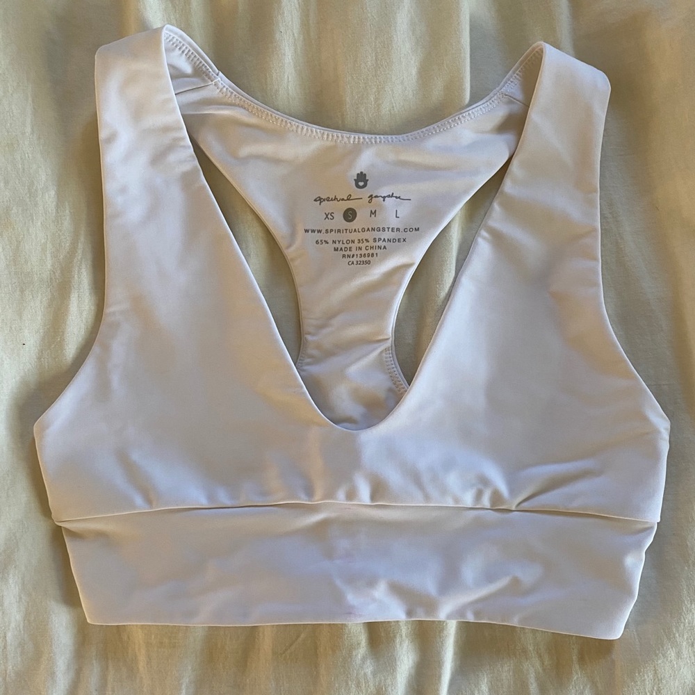 Spiritual gangster- white sports bra top